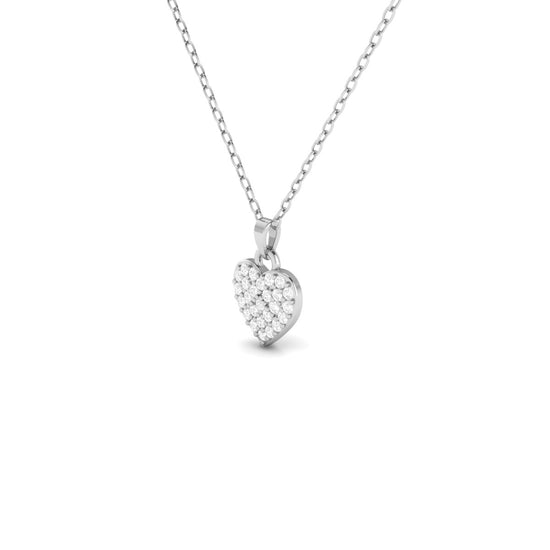 Heart Shaped Diamond Necklace | Dainty Gold Heart Pendant | Pave Diamond Love Necklace | Minimalist Everyday Gold Jewelry | Gift for Her