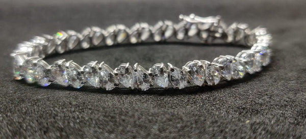 Pear Shape Diamond Tennis Bracelet , Diamond Bracelet , Sterling Silver Tennis Bracelet, Wedding Diamond Bracelet, Anniversary Gift For Her