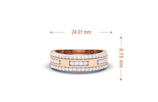 Moiossanite Wedding Band / Anniversary Band Ring / 14kt Rose Gold Plated / Diamond Jewellery For Women / Gift For Her / Bridle Jewellery