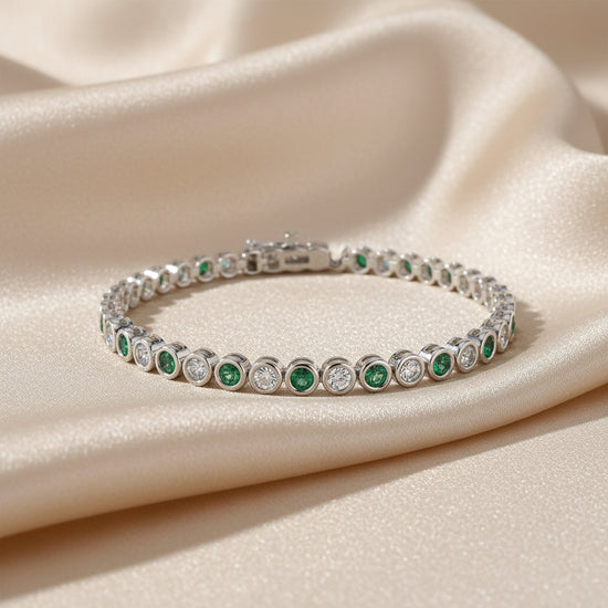 Moissanite Tennis Bracelet For Women, 3 MM Round Cut Moissanite Bezel Set Bracelet, Wedding Bracelet Gift, Valentines day Gift