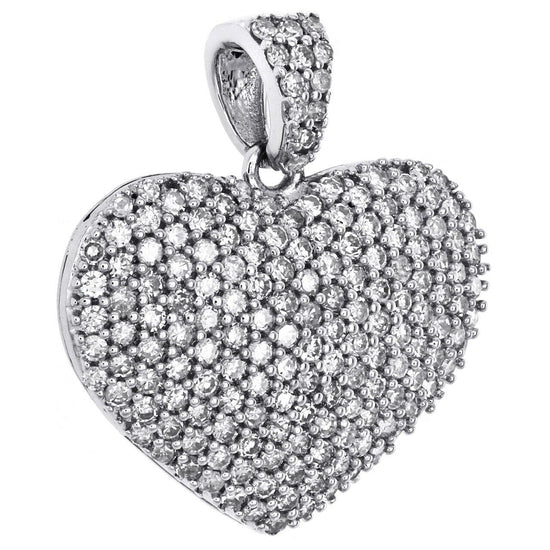 925 STERLING SILVER PAVE Heart Hip Hop Moissanite Diamond Pendant With Rope Chain,Hip Hop Pendant,Hip Hop Jewelry,Diamond Heart Pendant Gift