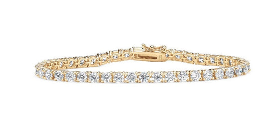 5.0CT Diamond Tennis Bracelet With 14kt Gold Finish, Tennis Bracelets, Sterling Silver Bracelets For women, Moissanite Bracelets, Gift