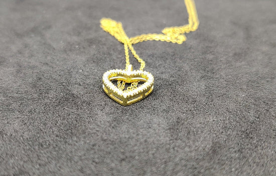 Moissanite Diamond Heart Pendant Necklace / Simulated Diamond Heart Necklaces for Women / Sterling Silver Heart Tiny Necklace / Silver Jewelry