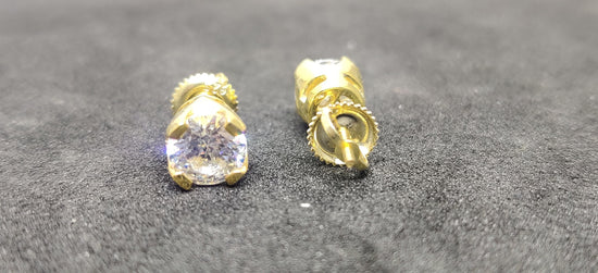 DIAMOND STUD EARRINGS In 925 Sterling Silver, Small Diamond Stud Earrings, White Diamond Earrings, Sterling Silver Silver Earrings