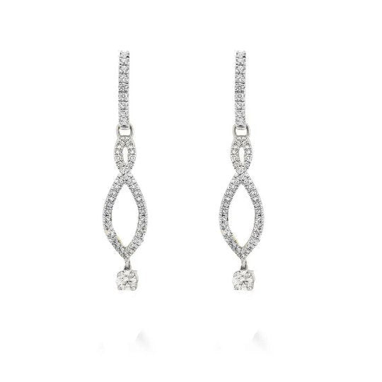 Long silver dangle Moissanite Diamond earring for women,Anniversary Gifts Earrings,Silver Earrings, Long Earrings, Solid Earrings Jewelry