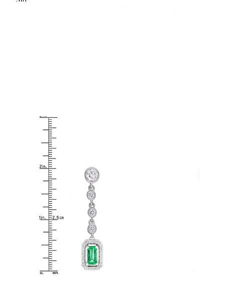 BRILLIANT EMERALD DIAMONDS Earrings-Emerald Cut Rectangle Diamonds-Wedding Earrings-Sterling Silver-Party Earrings-Dangle Drop Earrings
