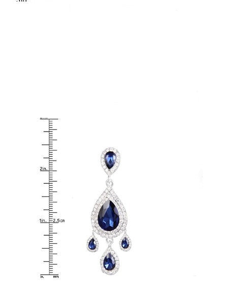 3.50CT PEAR Shape Sapphire Diamond Dangle CHANADLER EARRINGS With 14kt White Gold Over Silver, Sapphire Earrings, Gift For her