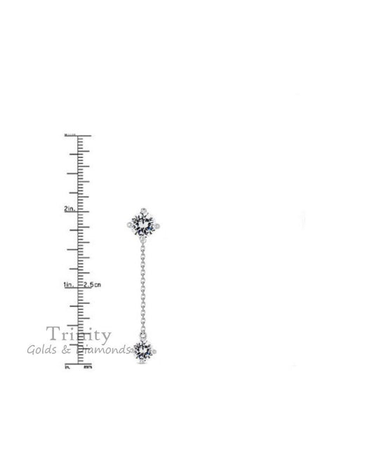 MOISSANITE 925 STERLING SILVER Dangle Earrings,Silver Drop Earrings,14 Kt Gold Plated Earring For New Year Celebration,Handmade Jewelry.