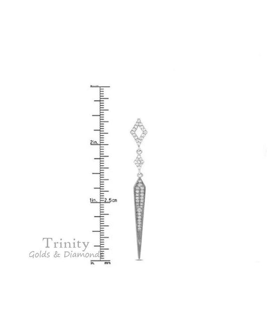 Moissanite Drop Earrings, 0.50 Carat Moissanite Diamond Dangle Earrings, Handmade Dangle Earrings, Diamond Earrings For Her, Gift For Her