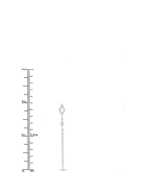 Moissanite Diamond Dangle Earrings, Diamond Earrings, Bar Diamond Earrings, Solid Silver Diamond Earrings, Push Back diamond Earrings, Gifts