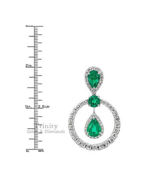 Emerald Earring, Emerald Birthstone Silver Earring, Teardrop Stone Earring, 925 Sterling Silver Earring, Gemstone Earring, Dangle Earrings