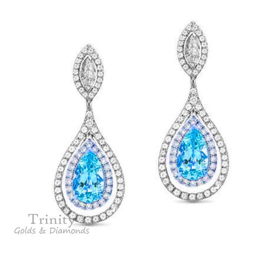 3Ct Pear Drop & Dangle Earrings,Brown Earrings,Brown Stone Earrings,Brown Gemstone Earrings