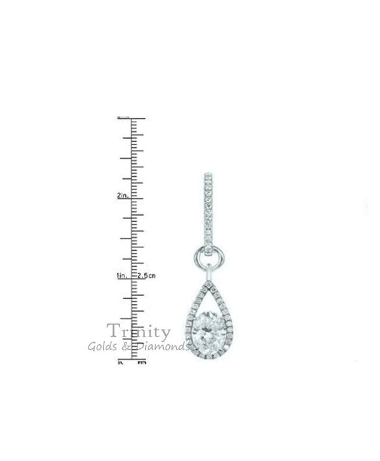DIAMOND DANGLE EARRINGS, Dangle And Drop Earrings, Sterling Silver Diamond Dangle Earrings