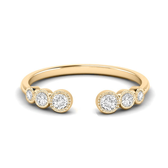 Moissanite And Diamond Ring, 14k Rose Gold Plated, Open Wedding Engagement Band Ring, Handmade Ring , 925 Sterling Silver, Diamond Open Ring