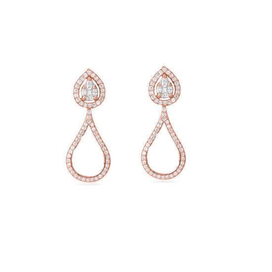 Diamond And Moissanite Earrings, Drop And Dangle Earrings, Engagement Wedding Earrings, 925 Sterling Silver Earrings, Gift For Her