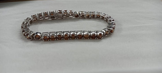BROWN Gemstone Tennis Bracelet • 7.0CT Brown Gemstone Tennis Bracelet For Her • Sterling Silver Jewelry • Anniversary Gift for Women