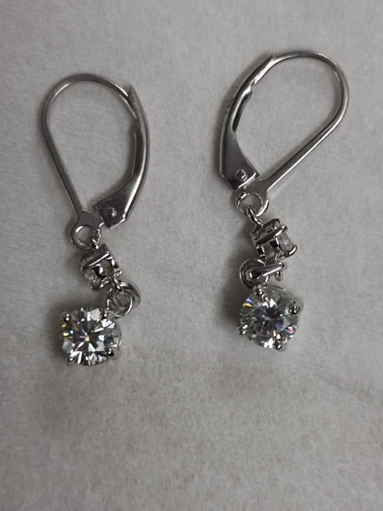 Moissanite Drop Earrings, 1.0 Carat Moissanite Diamond Dangle Earrings, Handmade Dangle Earrings, Diamond Earrings For Her, Gift For Her