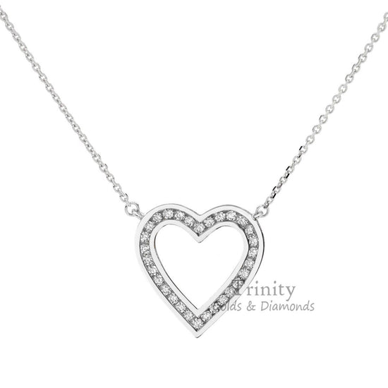 14KT Gold Plated with 18 Inch Cable Chain, Perfect Gift for Women, Open Heart, 1.0CT Moissanite Diamond Heart Pendant Necklace for Women