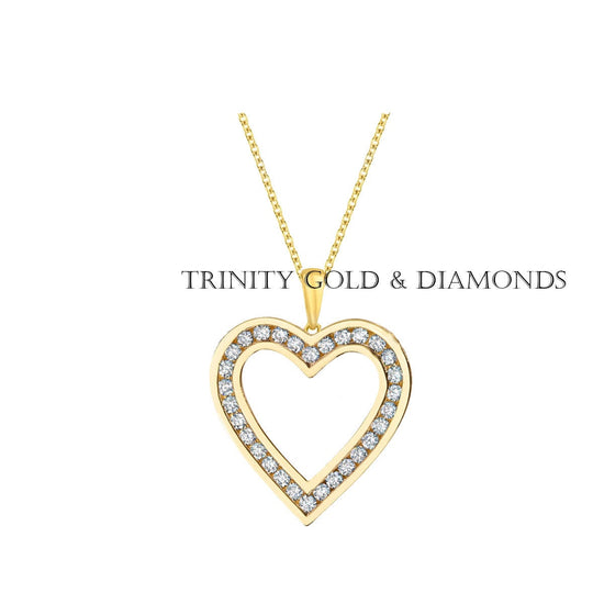 Diamond Heart Pendant, Mother&