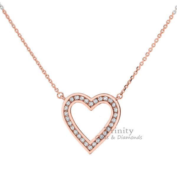14KT Gold Plated with 18 Inch Cable Chain, Perfect Gift for Women, Open Heart, 1.0CT Moissanite Diamond Heart Pendant Necklace for Women