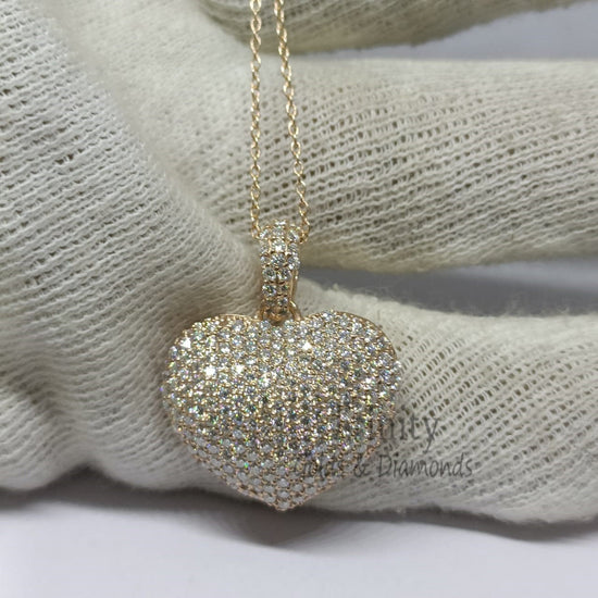 MOISSANITE HEART PENDANT, 3Ct Moissanite Diamond Sterling Silver Heart Shape Pendant With 14kt Rose Gold Finish, Mother&