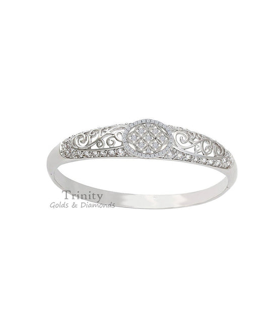 Art Deco Moissanite Bangle, Diamond oval Bangle, Vintage Inspired Diamond Bangle, 14K Gold Plated Bangle, Perfect Gift For Women