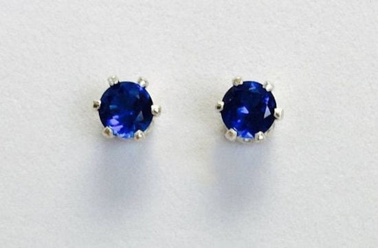 Blue Sapphire Stud Earrings, Sapphire Studs, Stud Earrings, Dainty Stud Earrings Small Stud Earrings Tiny Stud Earrings, Minimalist Earrings