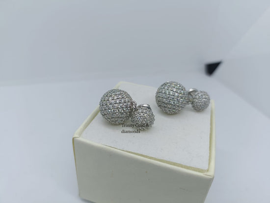 Disco Ball Real Moissanite Earrings, Sparkling Disco Ball Earrings Dangle Dazling Drop, Ball Drop Dangle Earrings Christmas Gift For Women