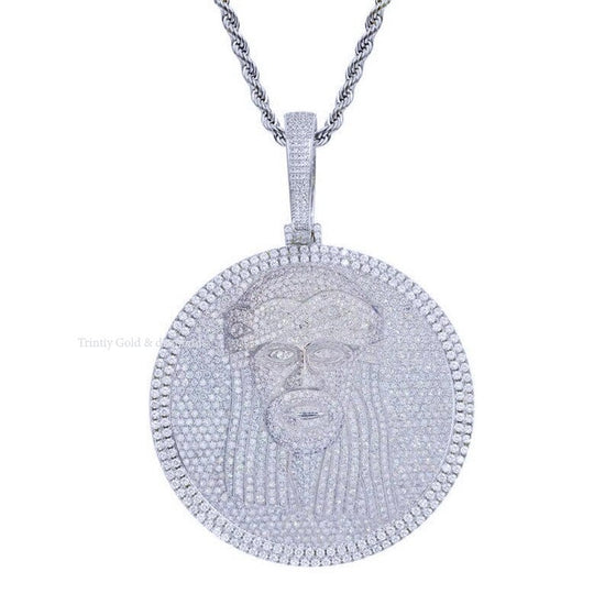 THE FACE OF Jesus Circle Pendant • Moissanite Diamond • Hip Hop Pendant Custom • Perfect Personalized Christmas Gifts • Without Chain •