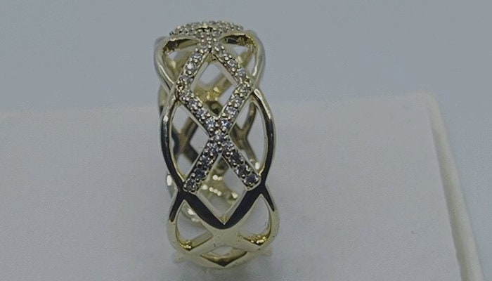0.50CT Diamond Crossover Ring For Women, Natural Diamond Ring, Silver Ring, Statement Ring