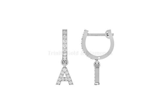 Initial Earrings Dangle Initial Moissanite Earrings for Girls Initial Earrings Hoops Initial Earrings Personalized Initial Dangle Earrings