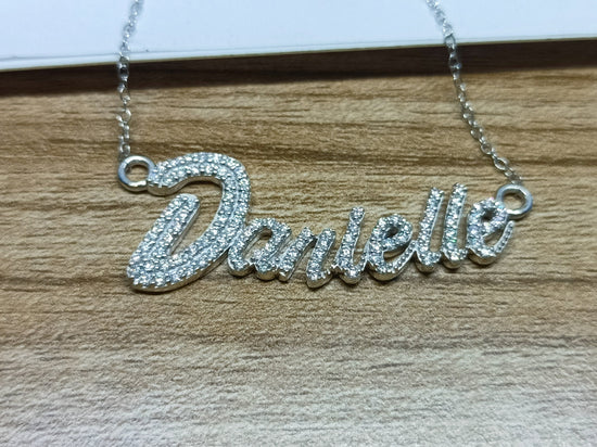 Moissanite Name Pendant • Custom Initial Letter Pendant • Personalized Diamond Name Necklace