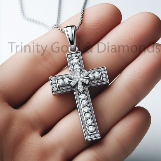 Cross Pendant • Big Hip Hop Moissanite Diamond Cross Pendant • Perfect Gift • Gift for Him • Custom Hip Hop Pendant • Religious Jewelry
