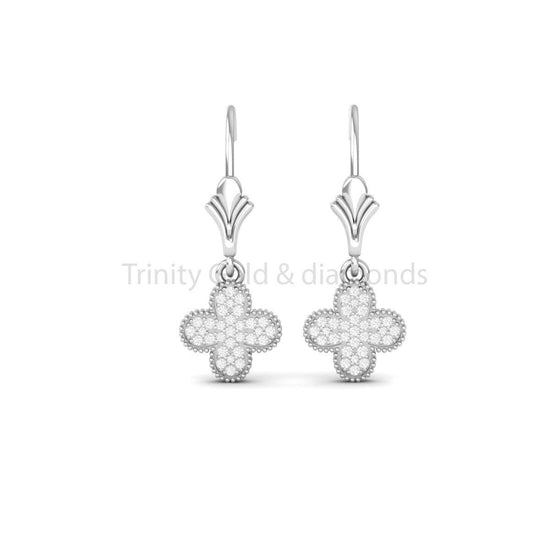 26mm Clover Earring For Women • Gold Earrings • Flower Earrings • Clover Shape Earring with Lever Back • Perfect Anniversary Gift for women