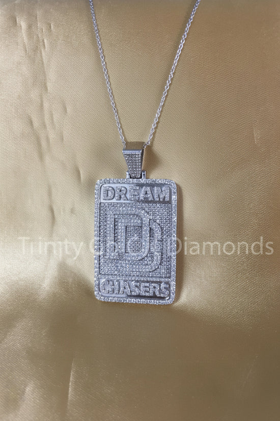 DREAM CHASERS PENDANT, Moissanite Diamond Hip Hop Pendant, Sterling Silver Dream Chasers Pendant Men And Women, Moissanite Hip Hop Jewelry