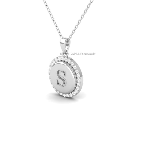 Diamond Initial Necklace • 14k Solid Gold Diamond Letter Necklace • Special Birthday Gift for Her • Personalized Diamond Initial Pendant