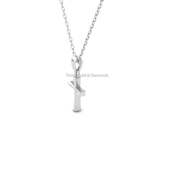 Cross Pendant For Women • Lab Grown Diamond Cross Perfect Gift For Her • 14KT White/Yellow Rose Gold • Four Stone Dainty Cross Pendant