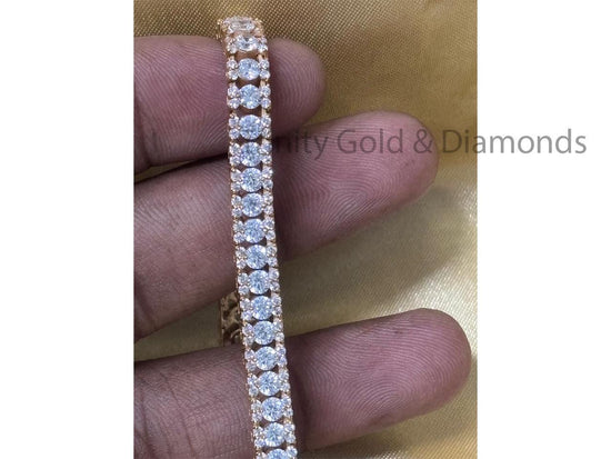Moissanite Diamond Tennis Bracelet for Women • Three Row Diamond Line Bracelet • Perfect Anniversary Gift for Women • Statement Bracelet