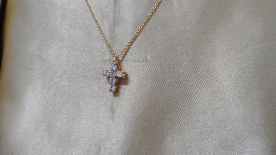 Cross Pendant • Dainty Cross Pendant Necklace For Women • Minimalist Cross Pendant Necklace • Moissanite Diamond Cross Pendant Gift for Her