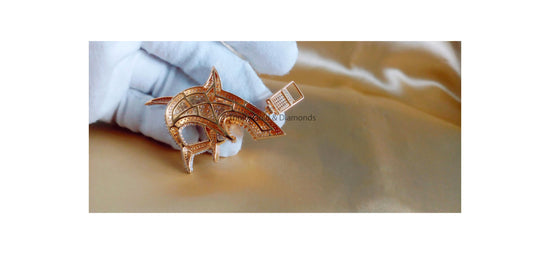 Moissanite Diamond Shark Pendant • Hip Hop Bling for Statement Style • Sea-inspired design • Big Shark Pendant • Perfect Gift • 50MM Length