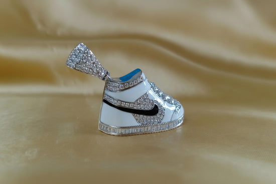 Shoe Moissanite Diamond Pendant Necklace • Athlete Sports Lovers Gift • Sneaker Pendant • Shoe With Enamel • Perfect Gift