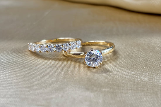 Bridal Set • Solitaire Moissanite Diamond Bridal Set For Women • Wedding Set • Perfect Classic Wedding Gift for Her • Size-5 -12 US