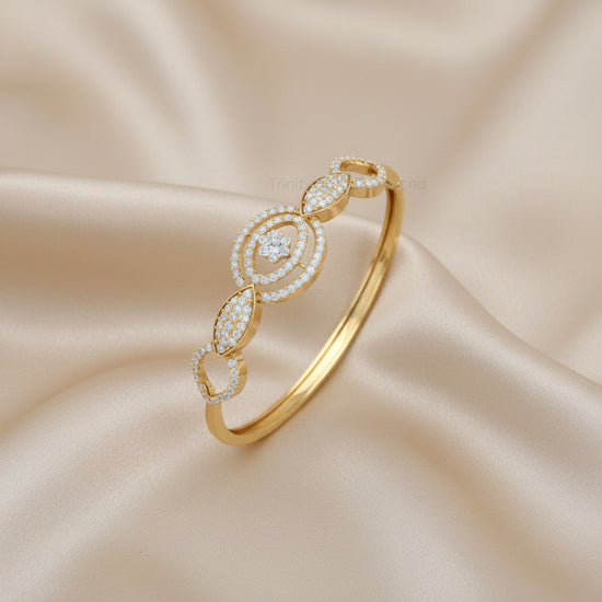 Round Moissanite Diamond Bracelet, Wedding Engagement Bangle Bracelet, Party Wear Bangle Bracelet, Bridal Bangle, Statement Diamond Bangle