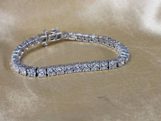 4.0mm Tennis Bracelet • Moissanite Diamond Tennis Bracelet for Women • Size-5-10 Inch • Anniversary Gift for Women • Single Line Bracelet