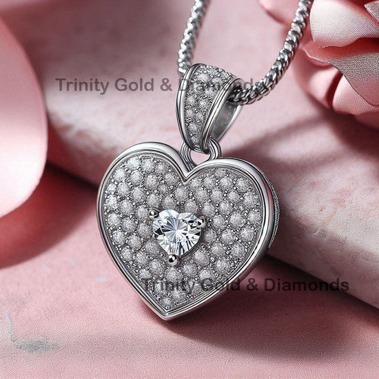 Cluster Heart Necklace, Heart Cut Diamond Pendant for Her, Unique Heart, 18" Cable Chain Pendant, Handmade Jewelry, Mothers Day Sale, Gifts