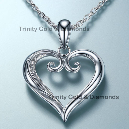 Diamond Heart Pendant, Moissanite Heart Necklace for Women, Heart Design Pendant, Silver Heart, Love Heart Necklace, Best Friend Heart Gift