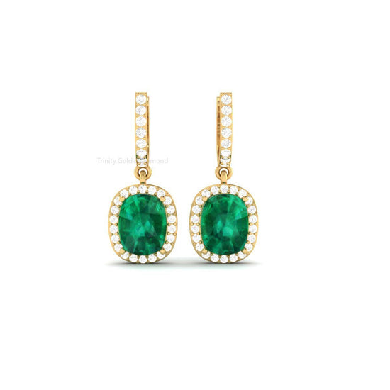 Blue Sapphire Dangle Drop Earring, Cushion Earrings, Bridal Sapphire Drop Earrings, Emerald-Amethyst-Ruby Earrings, Wedding Earrings Gift