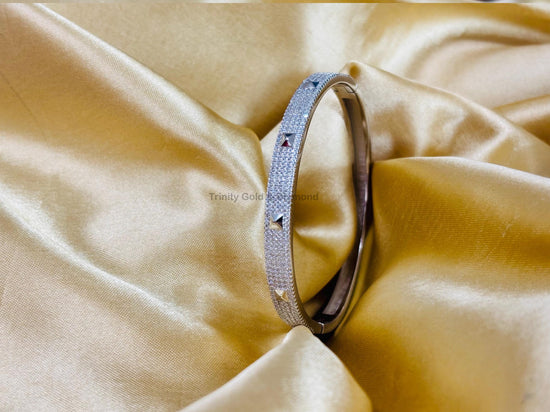 Bangles For Women • Classic White Moissanite Diamond Bangle Bracelet for Women • Anniversary Statement Diamond Bangle Gift