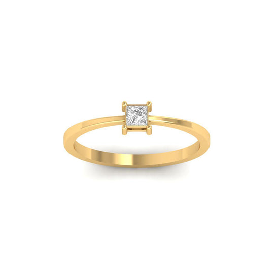 Princess Cut Solitaire Moissanite Ring, 4.2MM Dainty Engagement Ring, 925 Sterling Silver Band 1.5MM, Handmade Gift for Her