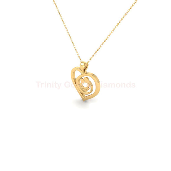 Mother and Child Swirl Heart Necklace in 925 Sterling Silver, Rose Gold & White Finish, Handmade Mom Gift for Mother’s Day